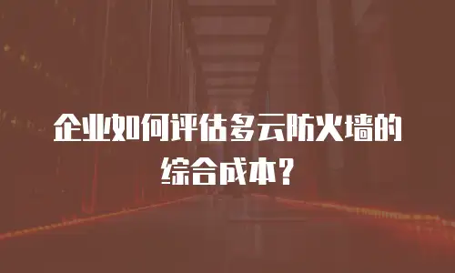 企业如何评估多云防火墙的综合成本？