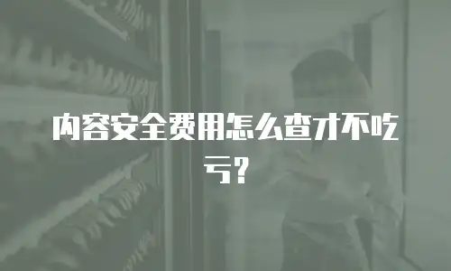 内容安全费用怎么查才不吃亏？