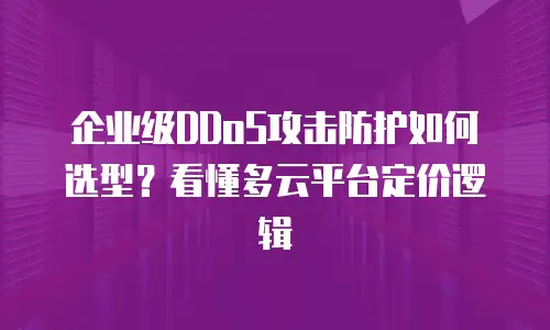 企业级DDoS攻击防护如何选型？看懂多云平台定价逻辑