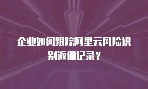 企业如何跟踪阿里云风险识别返佣记录？