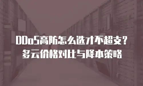 DDoS高防怎么选才不超支？多云价格对比与降本策略