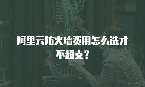 阿里云防火墙费用怎么选才不超支？