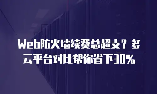 Web防火墙续费总超支？多云平台对比帮你省下30%