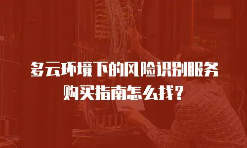 多云环境下的风险识别服务购买指南怎么找？