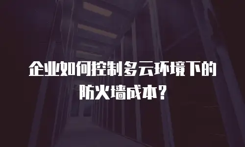 企业如何控制多云环境下的防火墙成本？