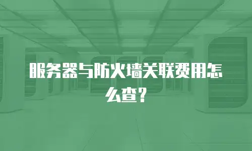 服务器与防火墙关联费用怎么查？