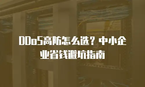 DDoS高防怎么选？中小企业省钱避坑指南
