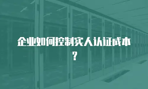 企业如何控制实人认证成本？