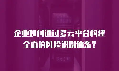 企业如何通过多云平台构建全面的风险识别体系？