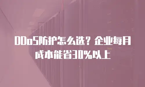 DDoS防护怎么选？企业每月成本能省30%以上