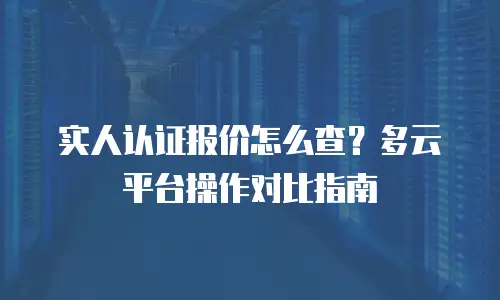 实人认证报价怎么查？多云平台操作对比指南