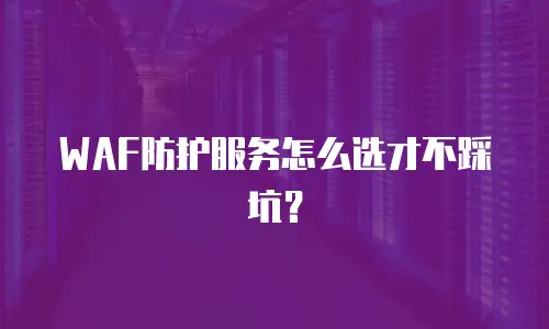 WAF防护服务怎么选才不踩坑？