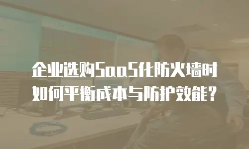 企业选购SaaS化防火墙时如何平衡成本与防护效能？