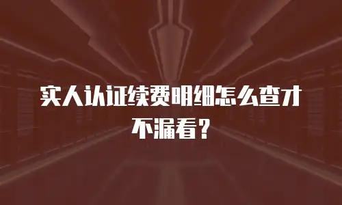 实人认证续费明细怎么查才不漏看？