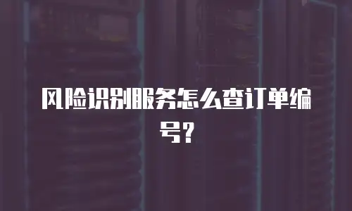 风险识别服务怎么查订单编号？
