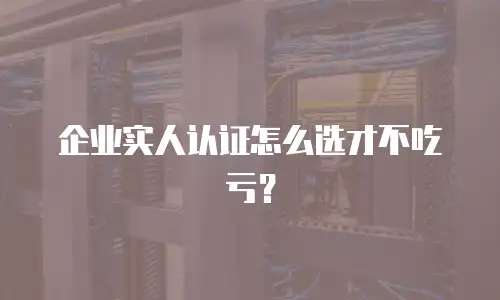 企业实人认证怎么选才不吃亏？