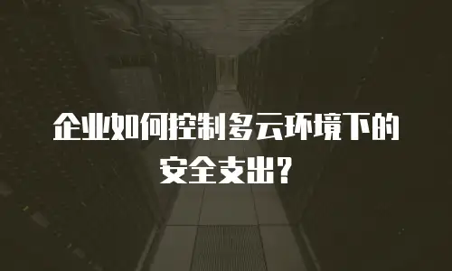 企业如何控制多云环境下的安全支出？