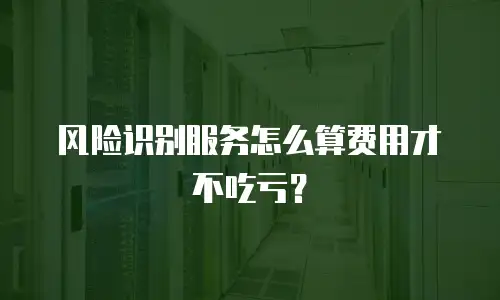 风险识别服务怎么算费用才不吃亏？