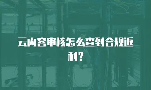 云内容审核怎么查到合规返利？