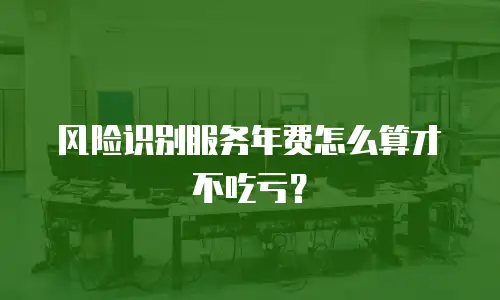 风险识别服务年费怎么算才不吃亏？