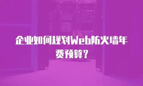企业如何规划Web防火墙年费预算？