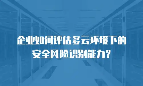 企业如何评估多云环境下的安全风险识别能力？