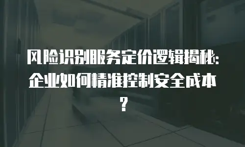 风险识别服务定价逻辑揭秘：企业如何精准控制安全成本？