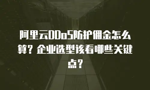 阿里云DDoS防护佣金怎么算？企业选型该看哪些关键点？