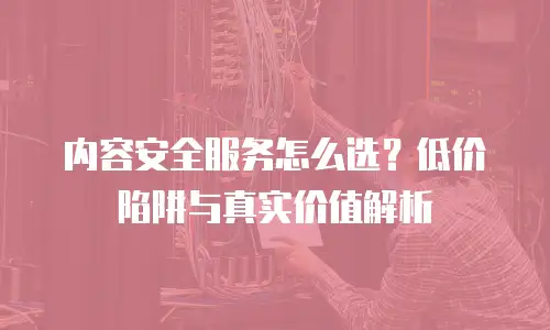 内容安全服务怎么选？低价陷阱与真实价值解析