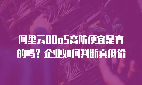 阿里云DDoS高防便宜是真的吗？企业如何判断真低价