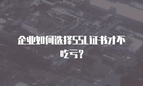 企业如何选择SSL证书才不吃亏？