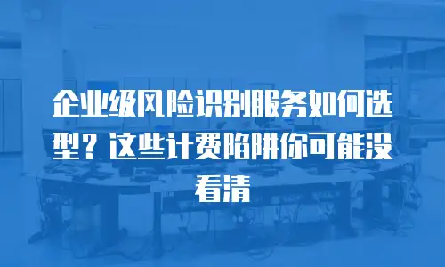 企业级风险识别服务如何选型？这些计费陷阱你可能没看清