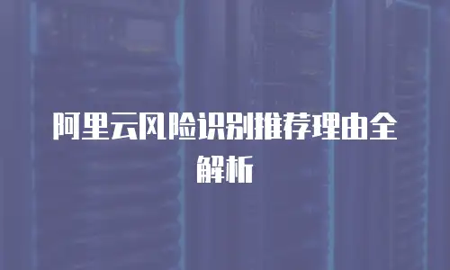阿里云风险识别推荐理由全解析