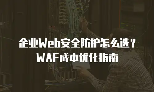 企业Web安全防护怎么选？WAF成本优化指南