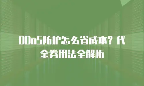 DDoS防护怎么省成本？代金券用法全解析