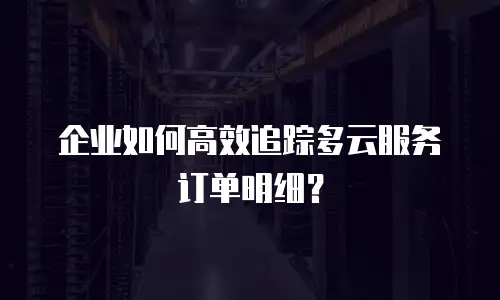 企业如何高效追踪多云服务订单明细？