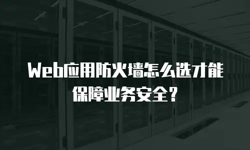 Web应用防火墙怎么选才能保障业务安全？