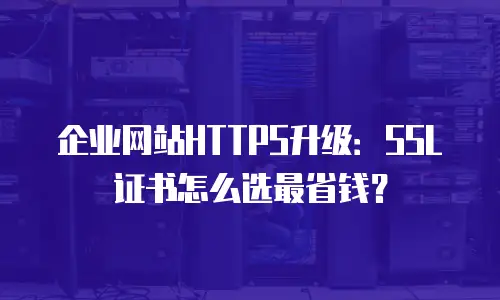 企业网站HTTPS升级：SSL证书怎么选最省钱？