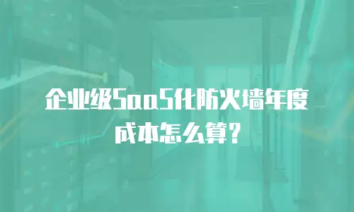 企业级SaaS化防火墙年度成本怎么算？