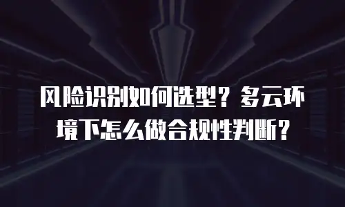 风险识别如何选型？多云环境下怎么做合规性判断？