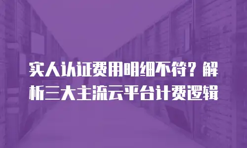 实人认证费用明细不符？解析三大主流云平台计费逻辑