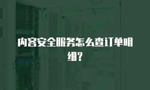 内容安全服务怎么查订单明细？