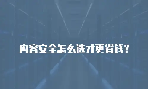 内容安全怎么选才更省钱？