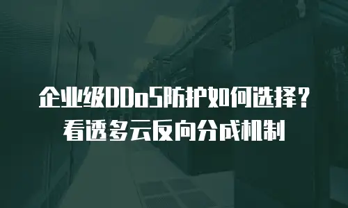 企业级DDoS防护如何选择？看透多云反向分成机制