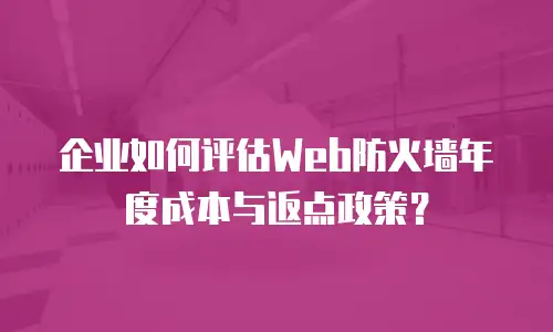 企业如何评估Web防火墙年度成本与返点政策？
