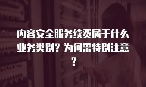 内容安全服务续费属于什么业务类别？为何需特别注意？