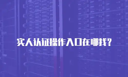 实人认证操作入口在哪找？