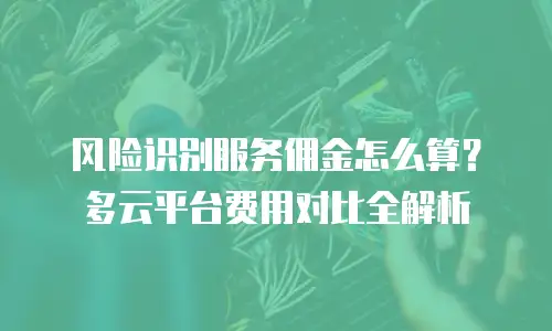 风险识别服务佣金怎么算？多云平台费用对比全解析