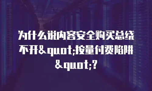 为什么说内容安全购买总绕不开"按量付费陷阱"？
