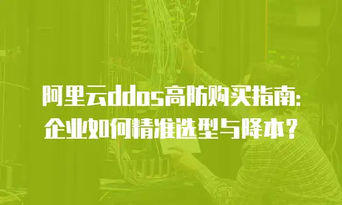 阿里云ddos高防购买指南：企业如何精准选型与降本？